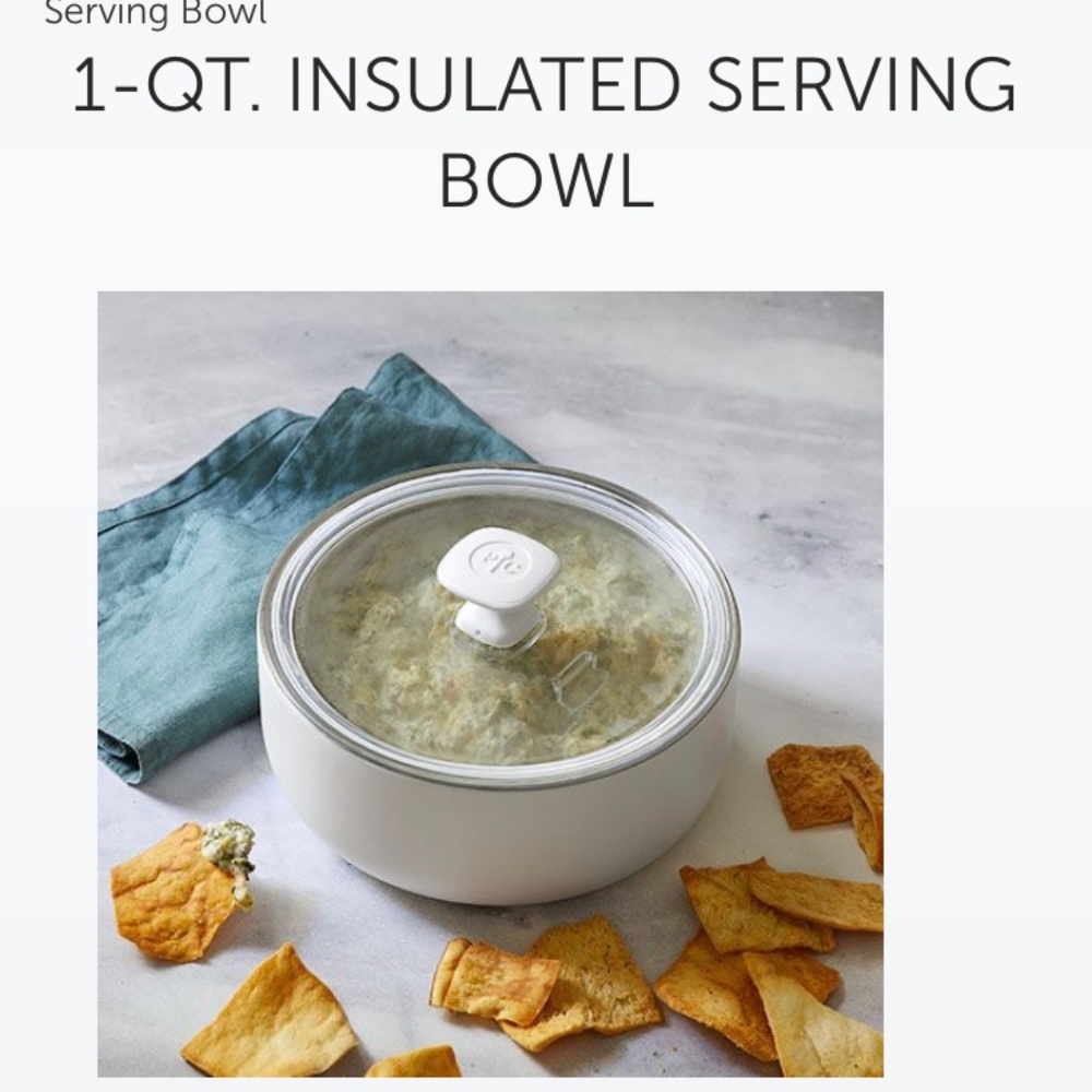 Pampered Chef Insulated Serving Bowl 1Qt New